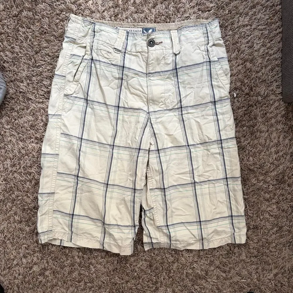 American Eagle Y2K Plaid Shorts Men’s 30x12 Outdoor Beach Mallcore Skater